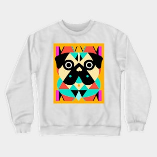 Pug Tarot Dog Owner Vintage Funny Illustration Pug Crewneck Sweatshirt